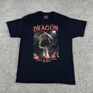 House of the Dragon Shirt Mens Medium Black Fire & Blood HBO Game of Thrones Tee